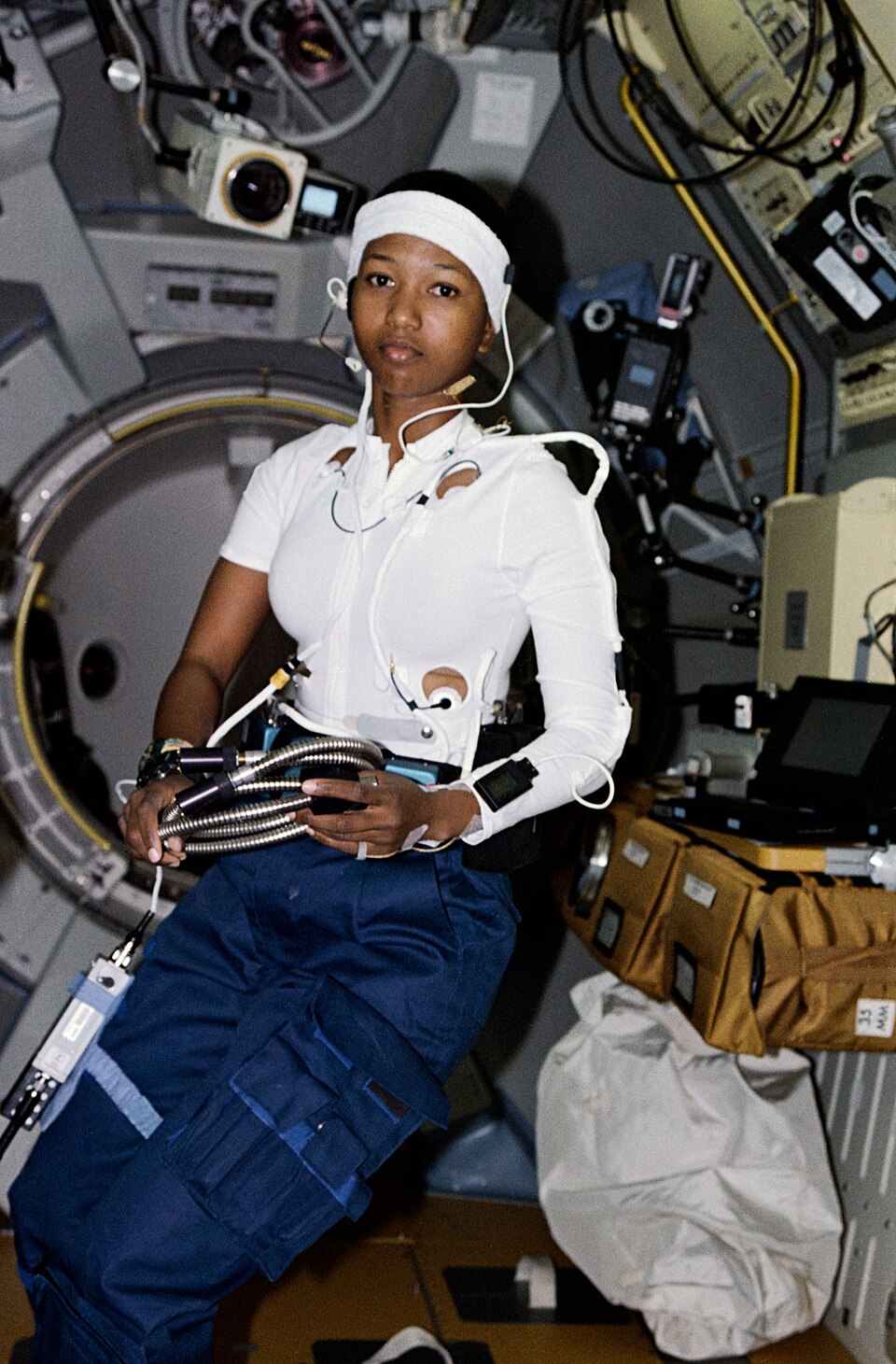 Mae Jemison aboard the Space Shuttle Endeavour during her historic 1992 mission
